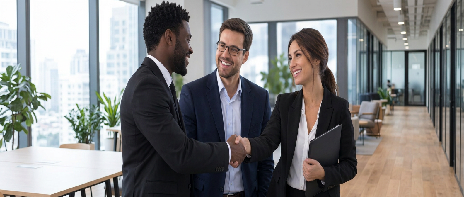 Professional team handshake